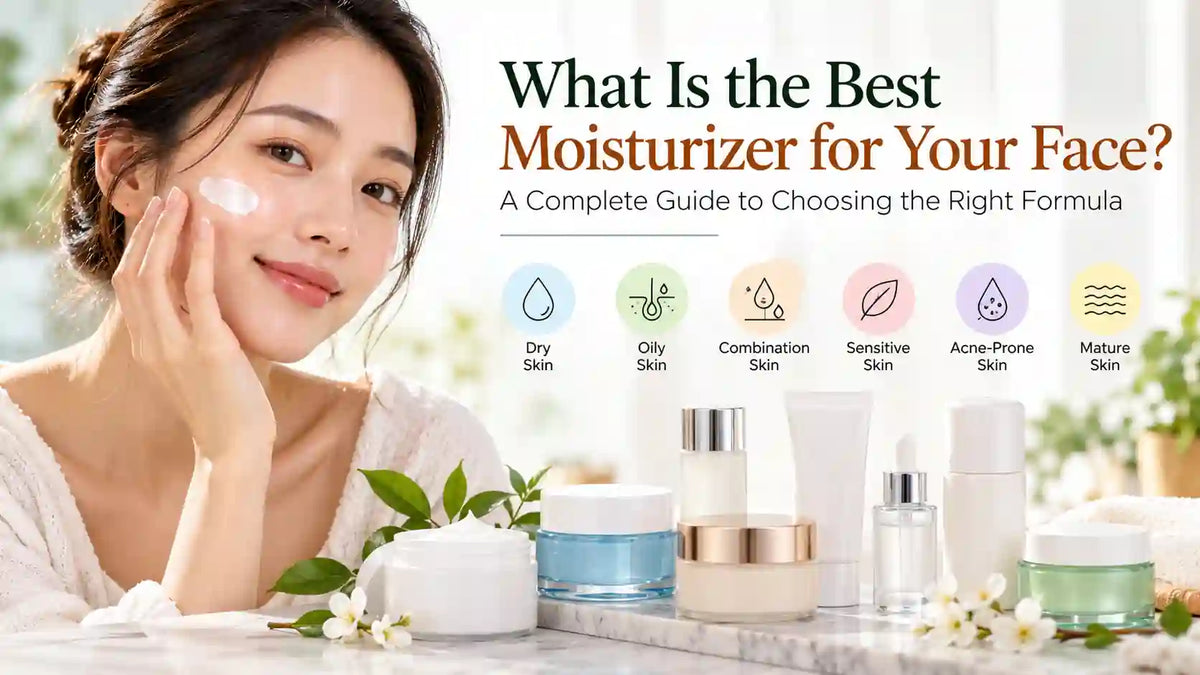 What is the best moisturizer for your face – skincare guide featuring facial moisturizer jars, hydrating creams, and products for dry, oily, combination, sensitive, acne-prone, and mature skin.