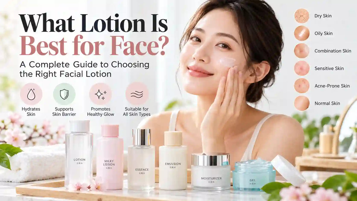 What lotion is best for face? A guide to choosing facial lotion for dry, oily, combination, sensitive, acne-prone, and normal skin, featuring hydrating lotions, milky lotions, emulsions, and moisturizers.