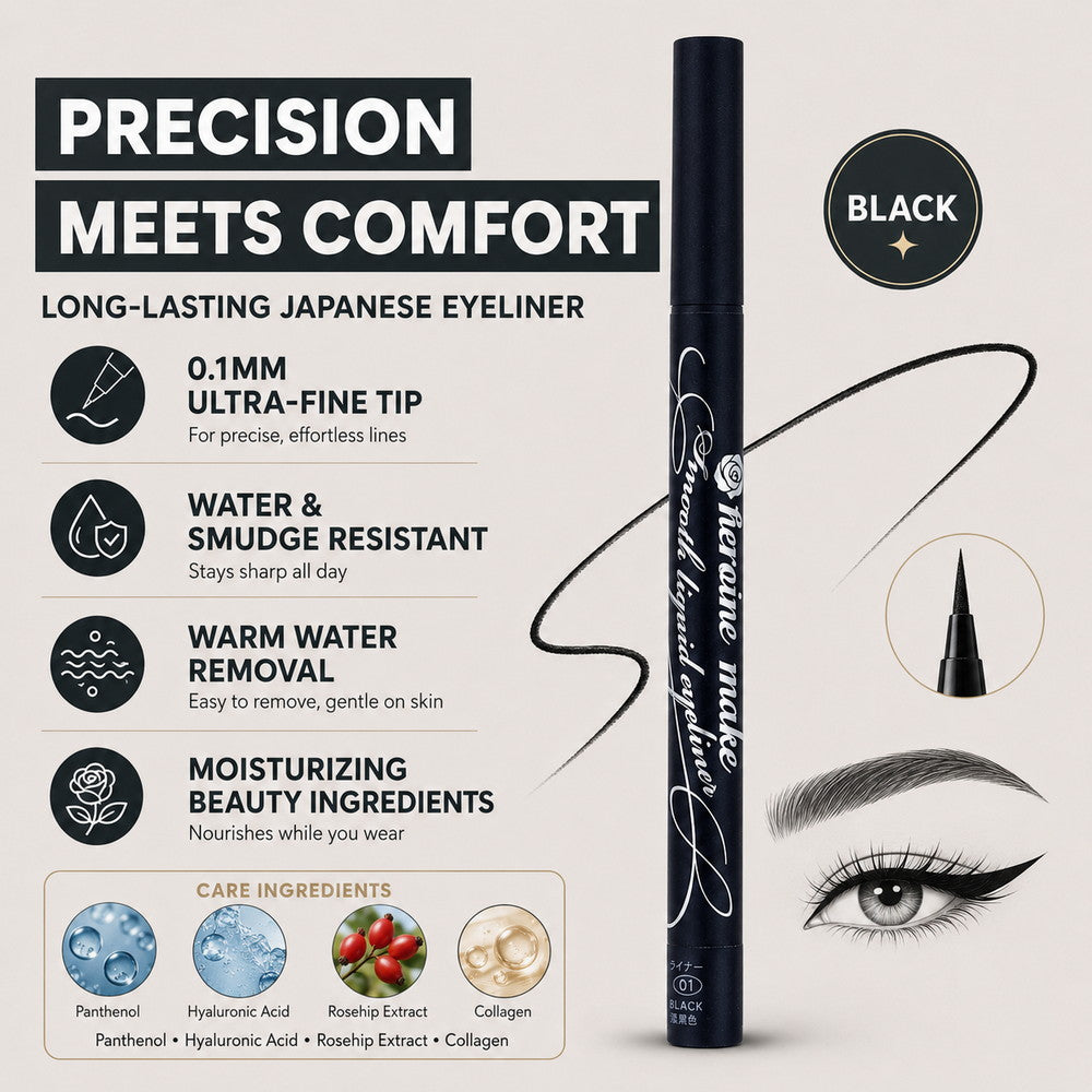 KISSME Heroine Make Smooth Liquid Eyeliner Black 1 piece