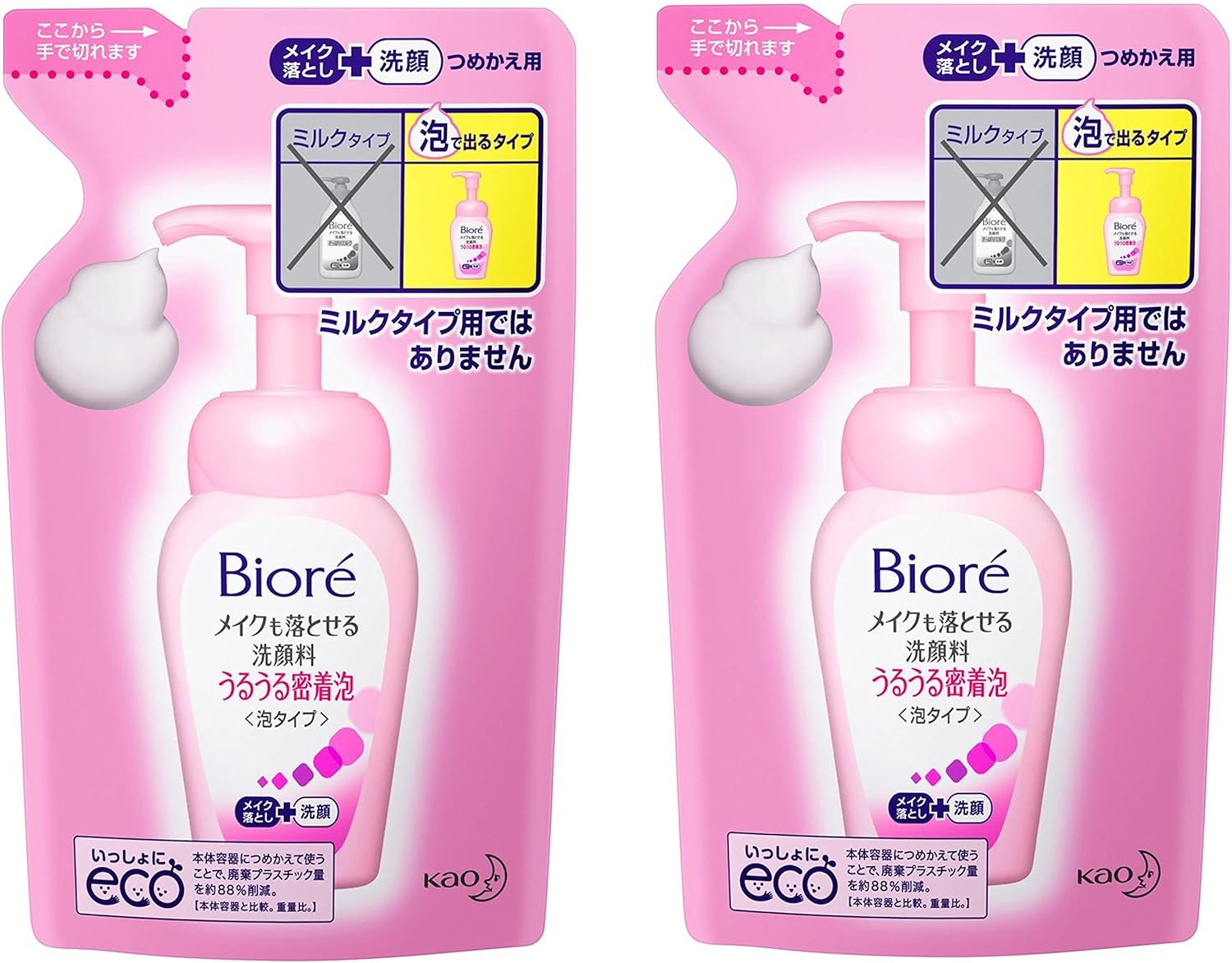 [Kao] Biore Moisture Foam Refill (140ml) x 2 + Moisture Jelly Moisturizing (35ml) Facial Cleanser