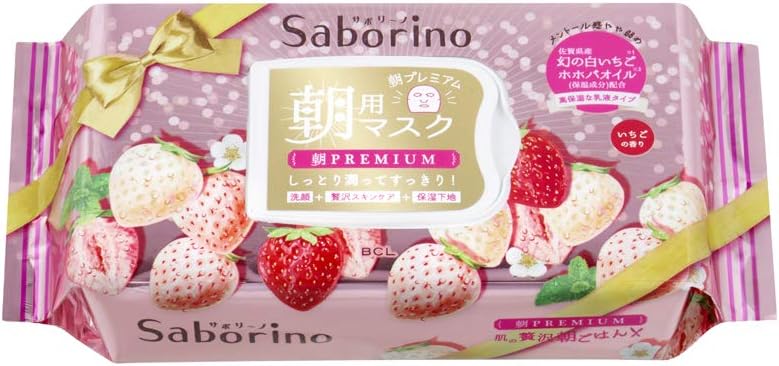 [BCL]Saborino  Morning Premium White Strawberry Face Mask (28 sheets)