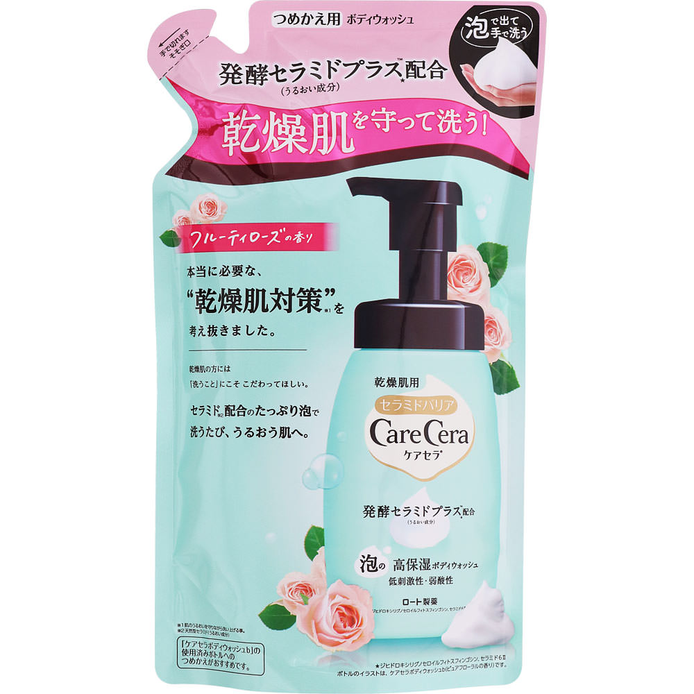 [Rohto] CareCera Ceramide Barrier Foaming Moisturizing Body Wash Fruity Rose Refill (358ml)