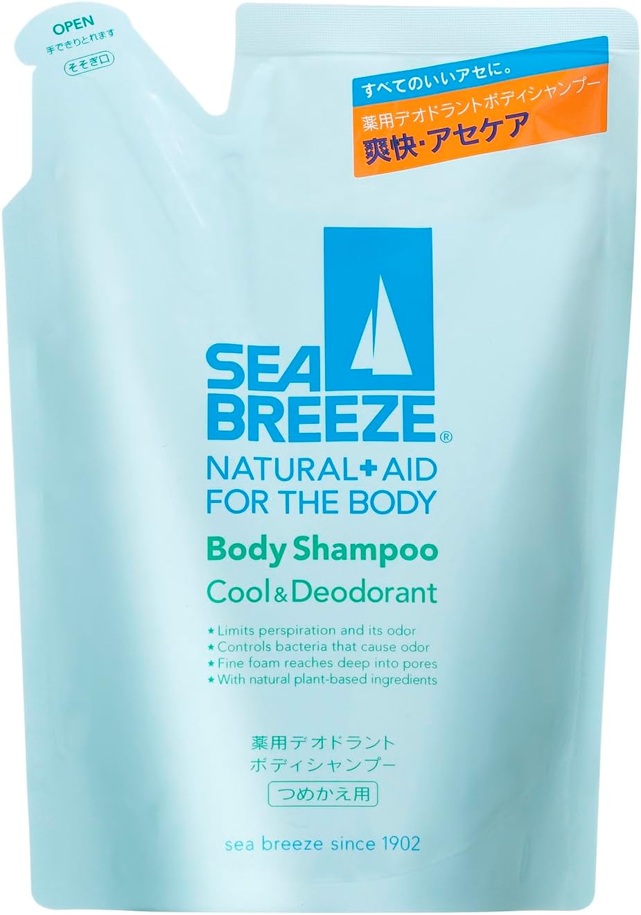 [Fine Today Shiseido]Sea Breeze Cool & Deodorant Body Shampoo Refill (400ml)