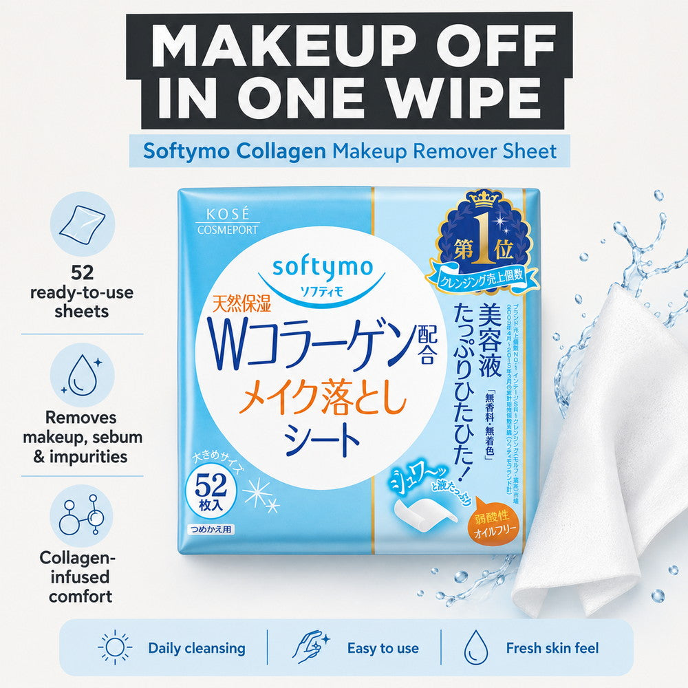 Softymo Collagen Makeup Remover Sheet 52 sheets