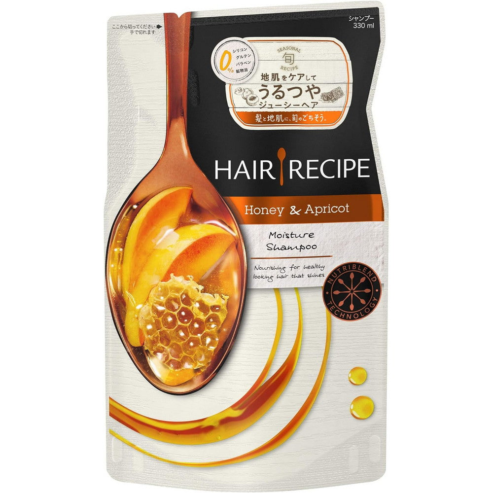 Hair Recipe Shampoo Honey Apricot Enrich Moisture Recipe Refill 330ml