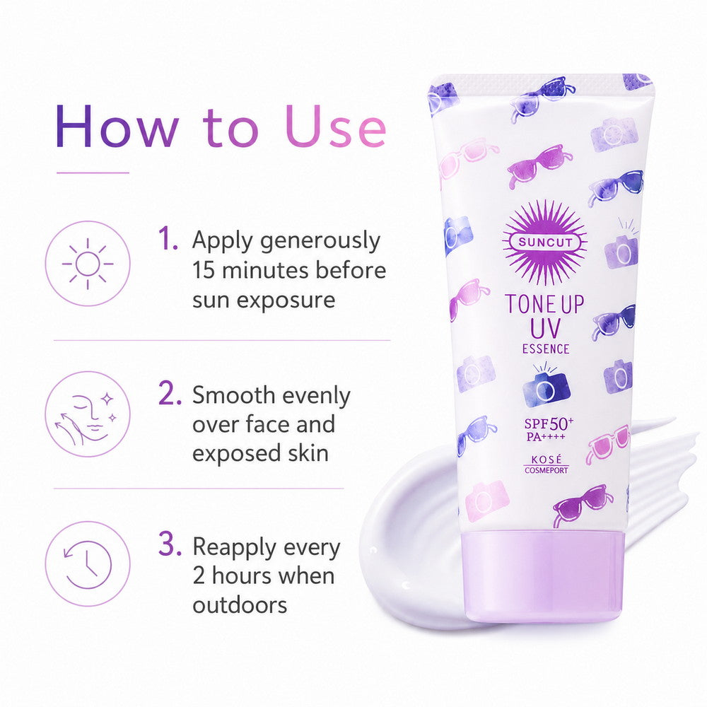 Suncut Sunscreen Tone Up UV Essence Color Control Transparent SPF50+ PA++++ Waterproof 80g