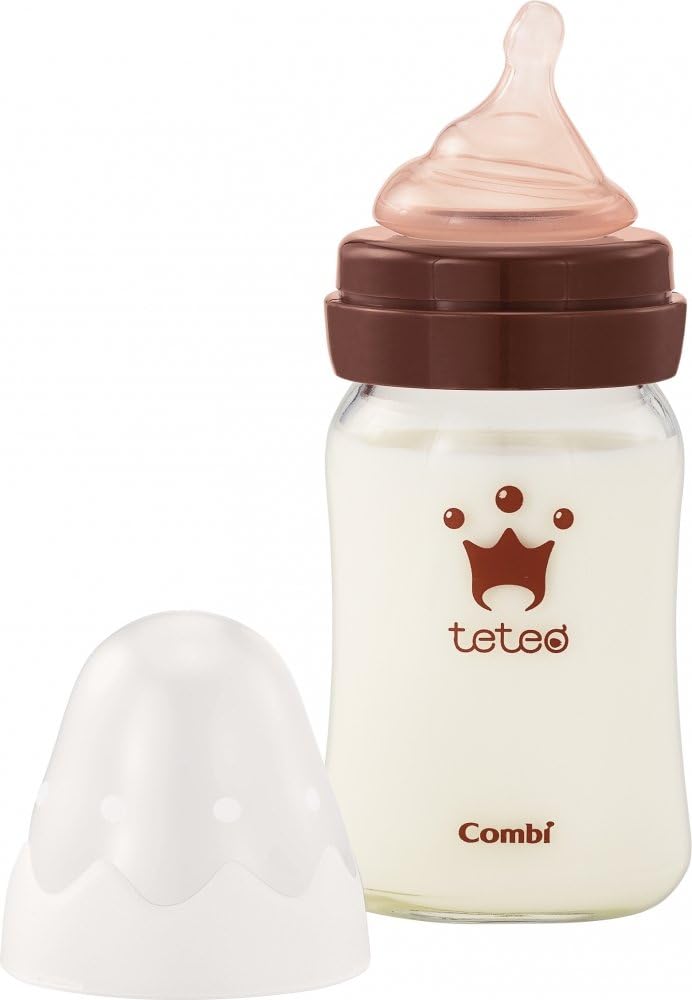 [COMBI] TETEO Baby Bottle Breastfeeding Shaped Glass Bottle 160ml