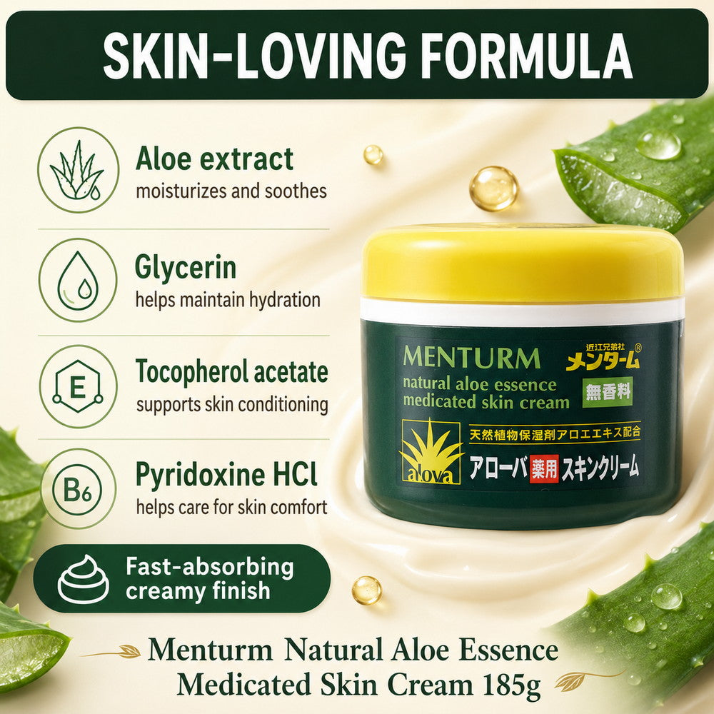 Menturm Natural Aloe Essence Medicated Skin Cream 185g