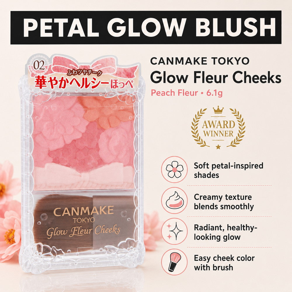CANMAKE TOKYO Glow Fleur Cheeks 01 Peach Fleur 6.1 g
