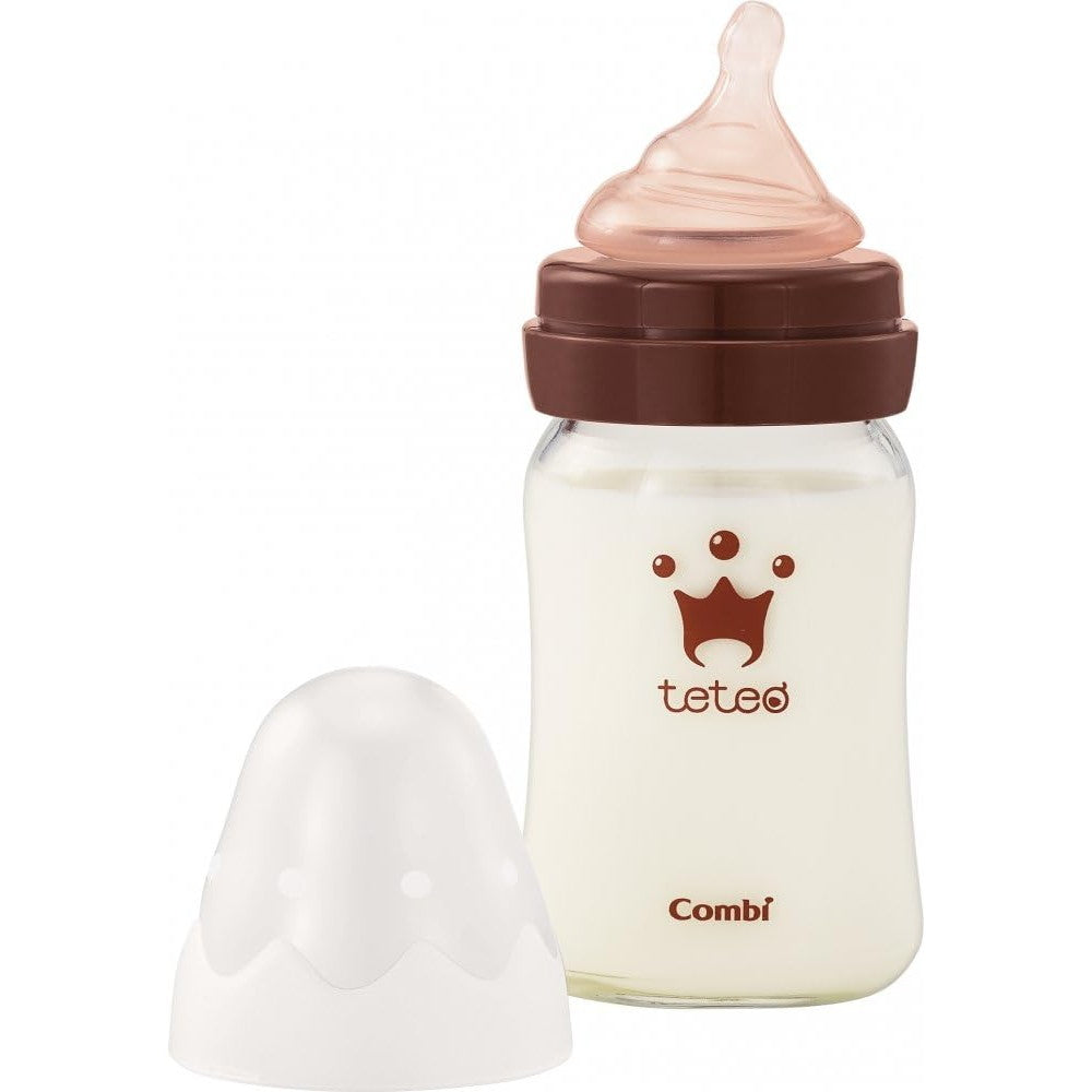 COMBI TETEO Baby Bottle Breastfeeding Shaped Glass Bottle 160ml
