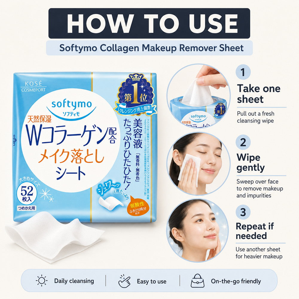 Softymo Collagen Makeup Remover Sheet 52 sheets