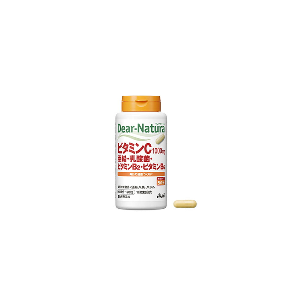 Dear-Natura Vitamin C, Zinc, Lactic Acid Bacteria, Vitamin B2 & B6 120 Hard Capsules