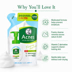 Mentholatum Acnes Medicated Foaming Face Wash (Refill) – Acne Care Cleanser 140ml