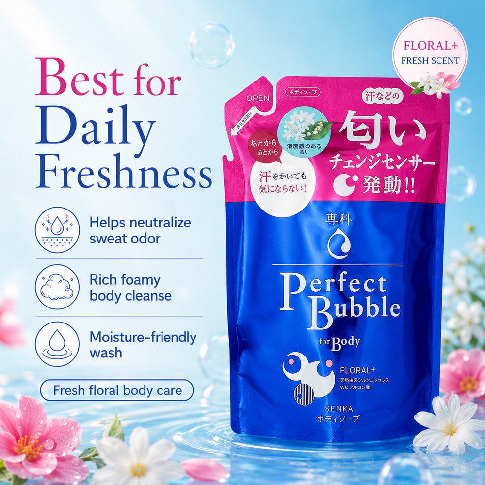 Senka Perfect Bubble for Body Floral Plus Body Wash 350ml