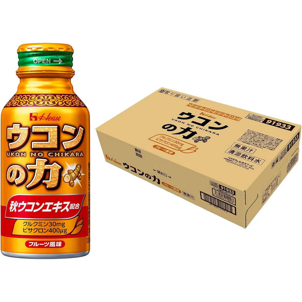 House Ukon no Chikara Turmeric Extract Drink Fruit Flavor 100ml × 30 Bottles