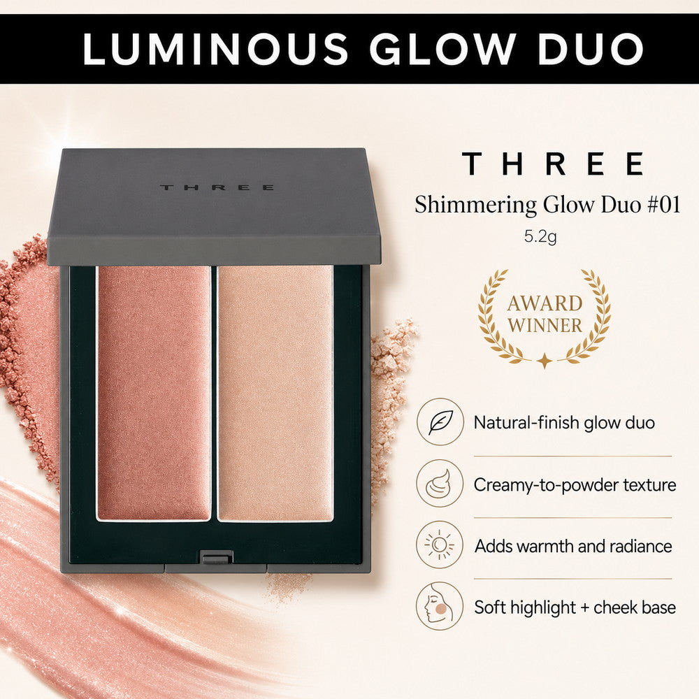 THREE Shimmering Glow Duo #01  5.2g