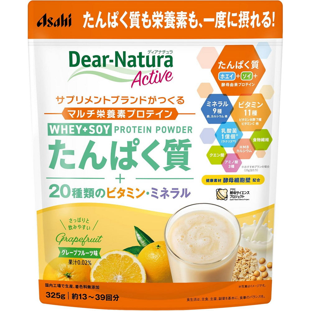 Dear-Natura Active Whey + Soy Protein Grapefruit Flavor 325g