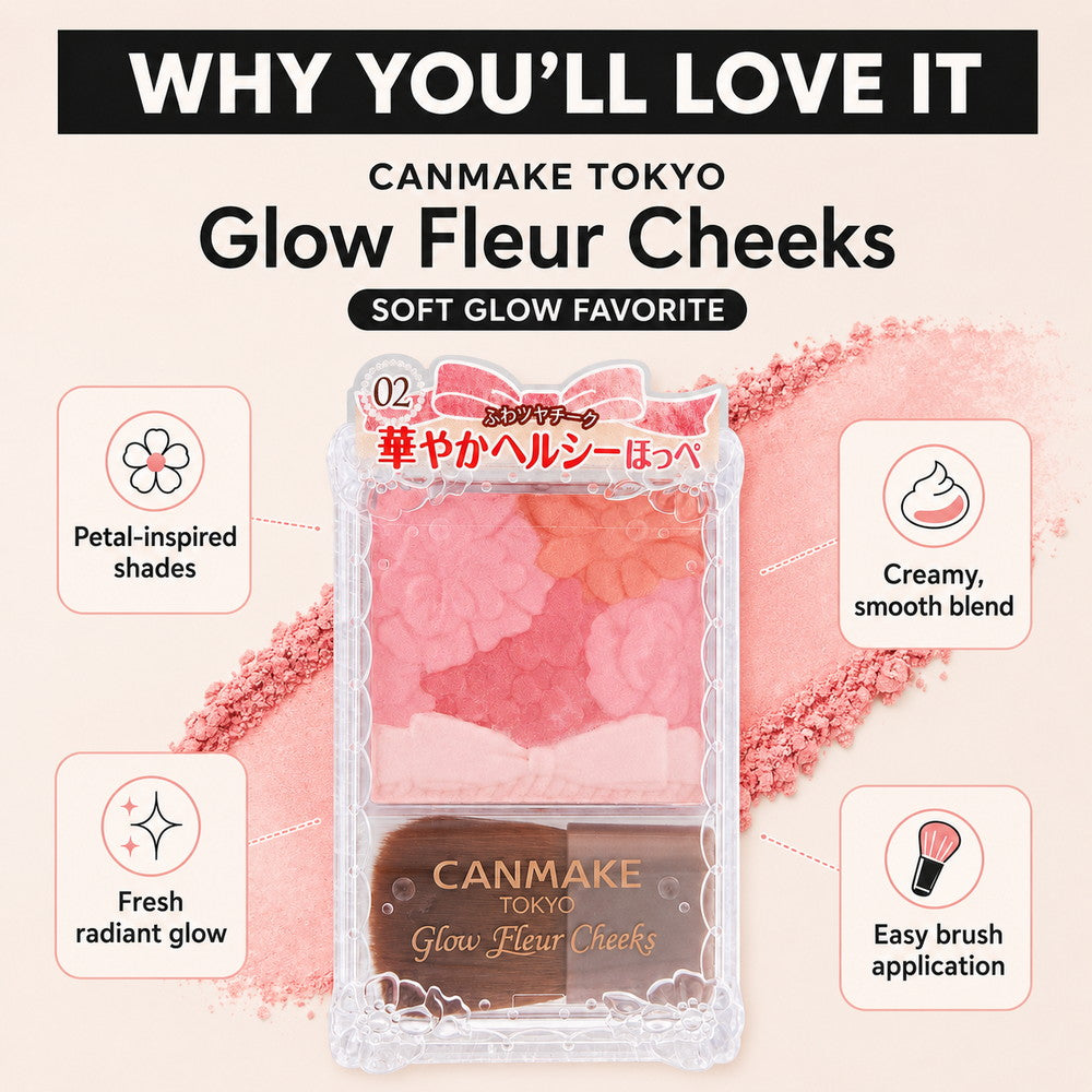 CANMAKE TOKYO Glow Fleur Cheeks 01 Peach Fleur 6.1 g