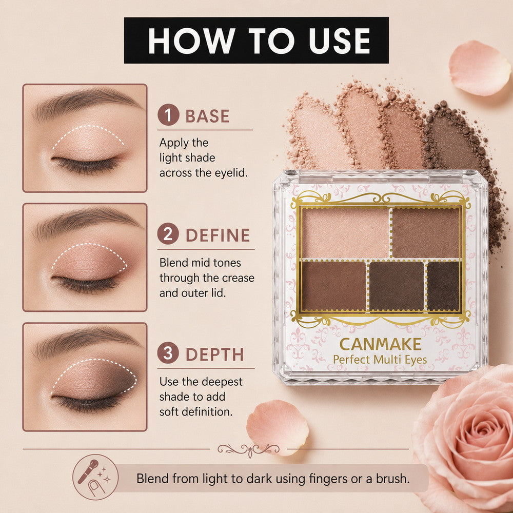 CANMAKE TOKYO Perfect Multi Eyeshadow Rose 3.3g