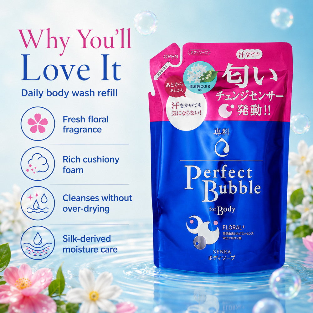 Senka Perfect Bubble for Body Floral Plus Body Wash 350ml