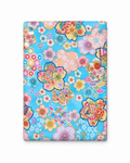 Japanese Traditional Cotton Fabric – Sky Blue Floral Geometric – 112cm × 2m
