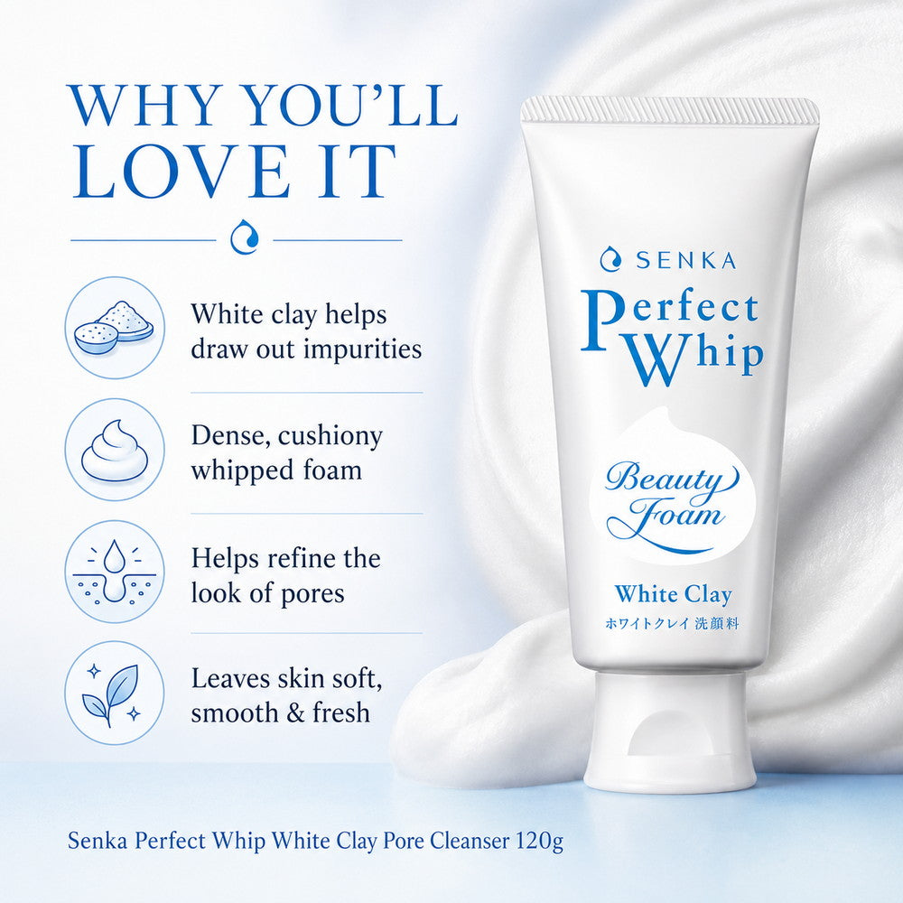 Senka Perfect Whip White Clay Pore Cleanser 120g