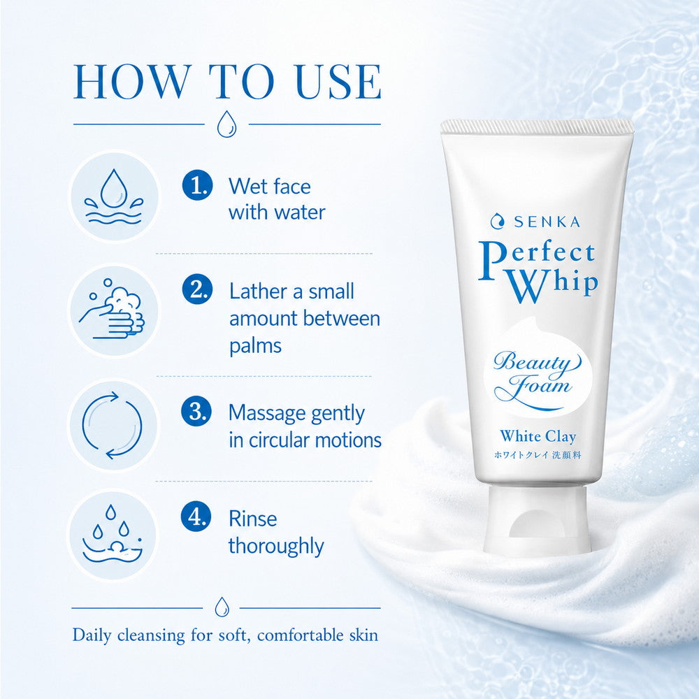 Senka Perfect Whip White Clay Pore Cleanser 120g