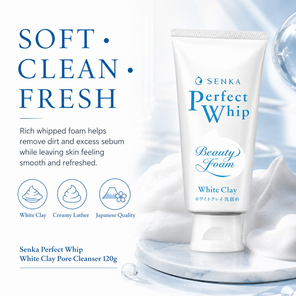 Senka Perfect Whip White Clay Pore Cleanser 120g