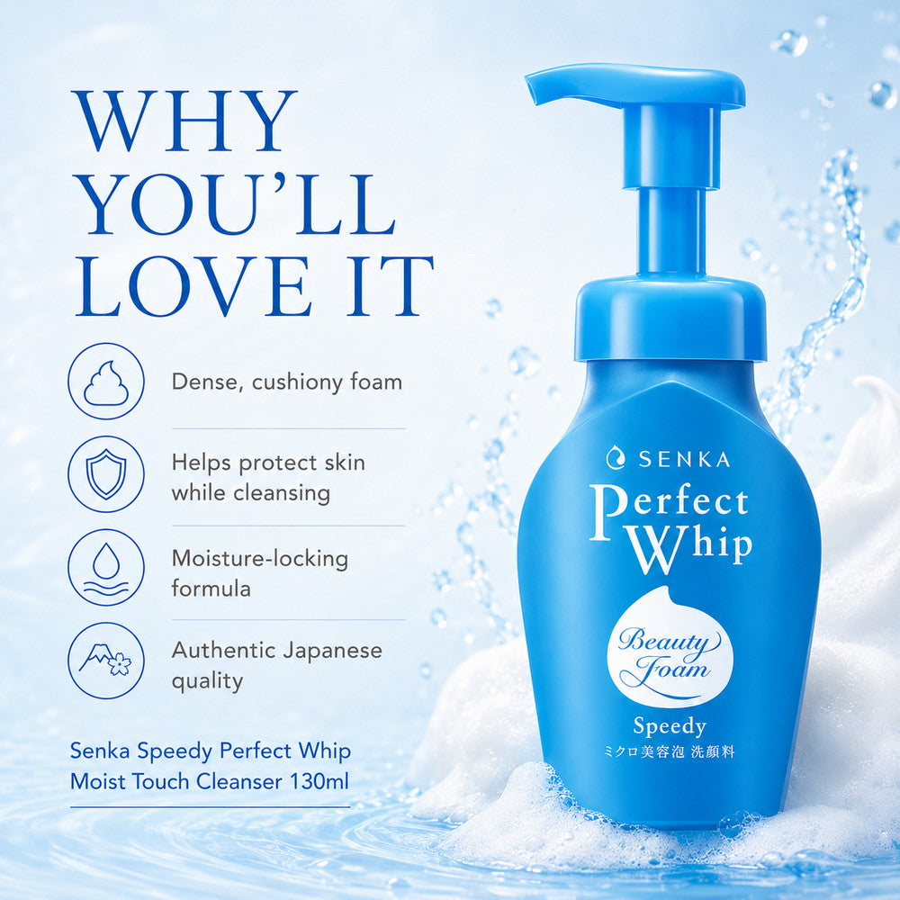 Senka Speedy Perfect Whip Moist Touch Cleanser 130ml