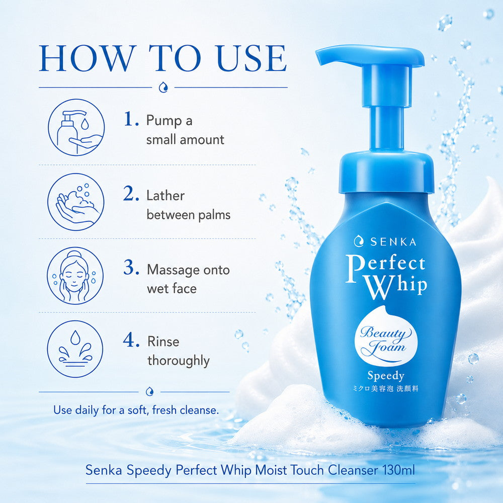 Senka Speedy Perfect Whip Moist Touch Cleanser 130ml
