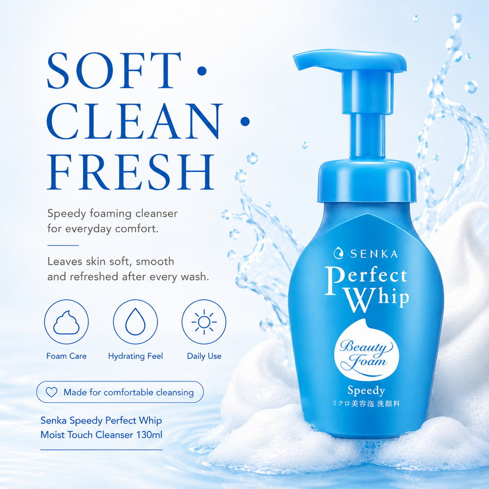 Senka Speedy Perfect Whip Moist Touch Cleanser 130ml
