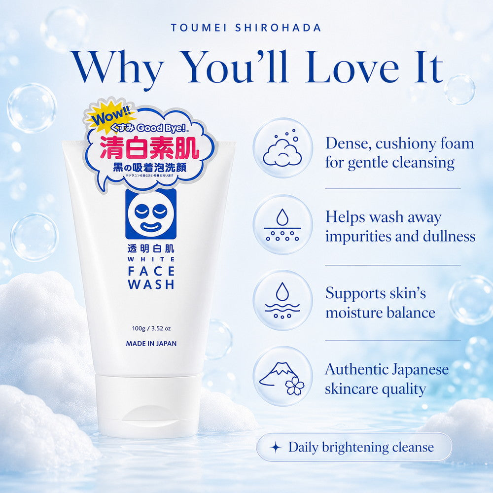 Toumei Shirohada Skin Brightening Foaming Face Wash 100g