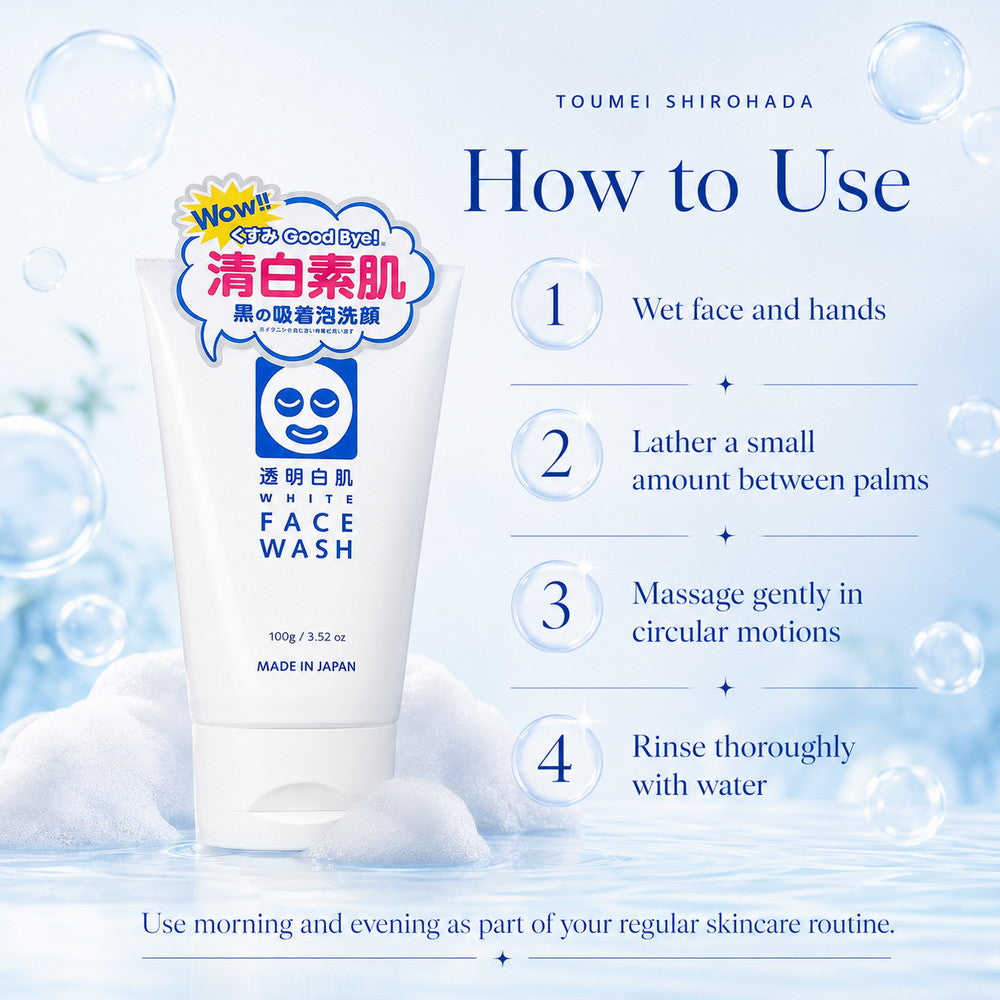 Toumei Shirohada Skin Brightening Foaming Face Wash 100g