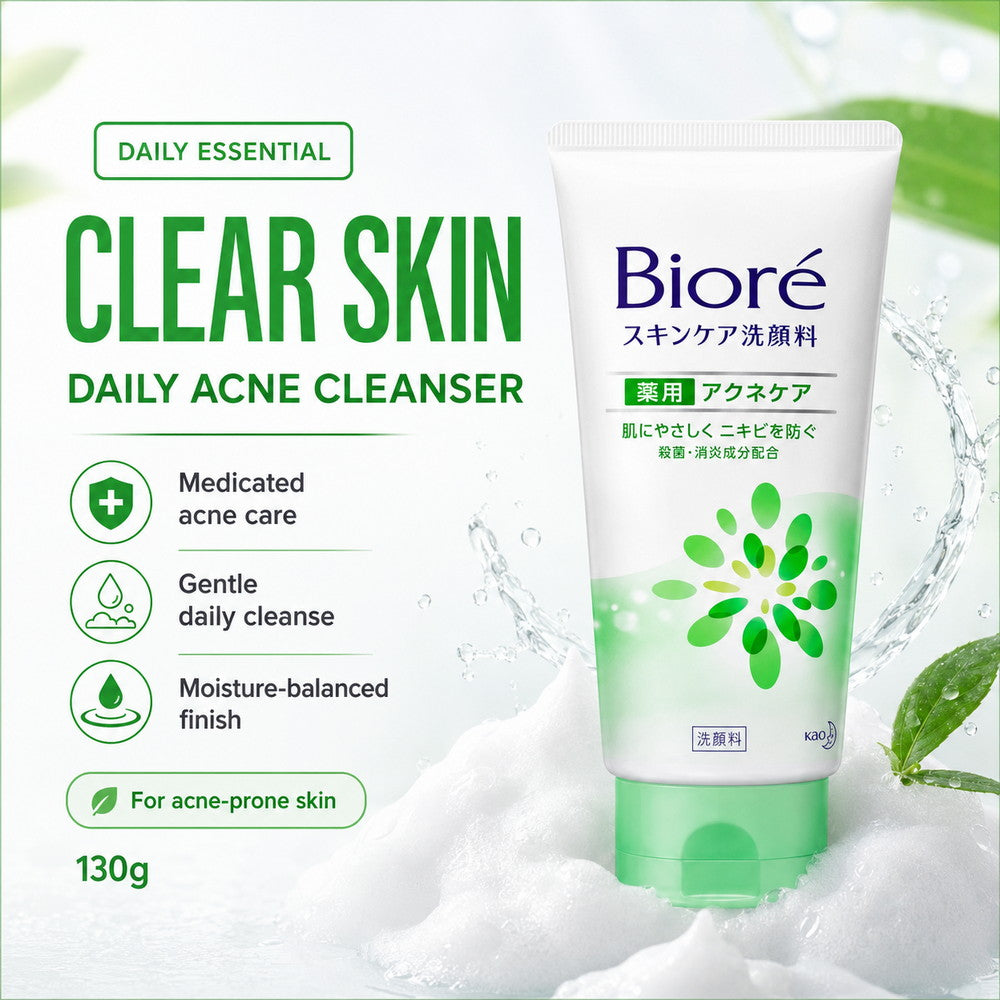 Biore Skin Care Foaming Face Wash For Acne 130g