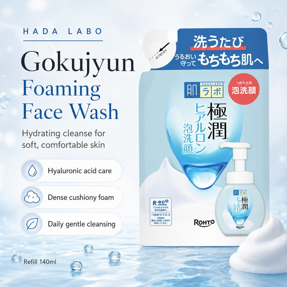 Hada Labo Gokujyun Hyaluronic Acid Foaming Face Wash Refill 140ml
