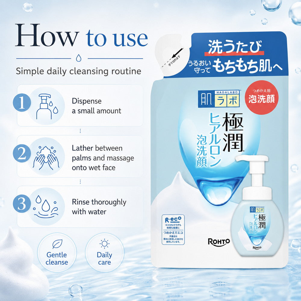 Hada Labo Gokujyun Hyaluronic Acid Foaming Face Wash Refill 140ml
