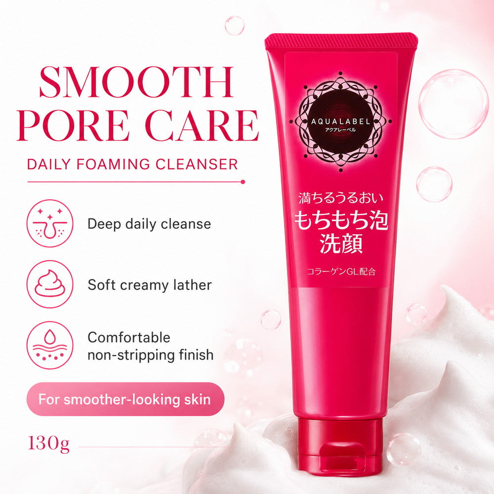 AQUALABEL Milky Mousse Foam Facial Cleanser For Clogged Pores 130g