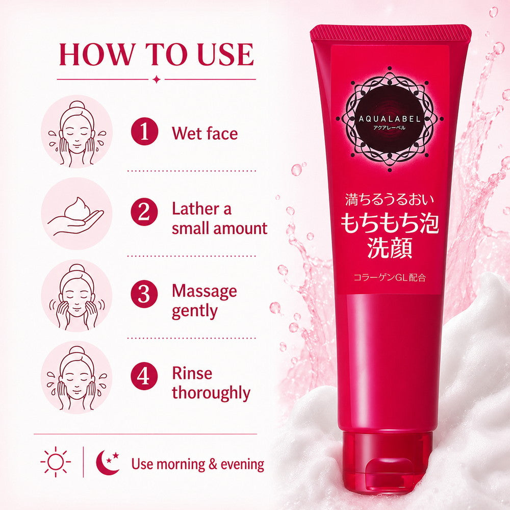 AQUALABEL Milky Mousse Foam Facial Cleanser For Clogged Pores 130g