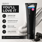 Suisai Beauty Clear Black Scrub Wash Clay Charcoal Pore Cleanser 130g