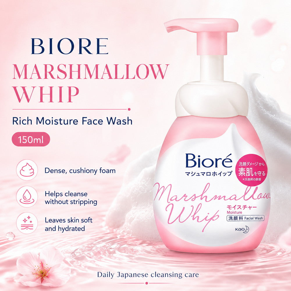 Biore Marshmallow Whip Face Wash Foam Rich Moisture 150ml