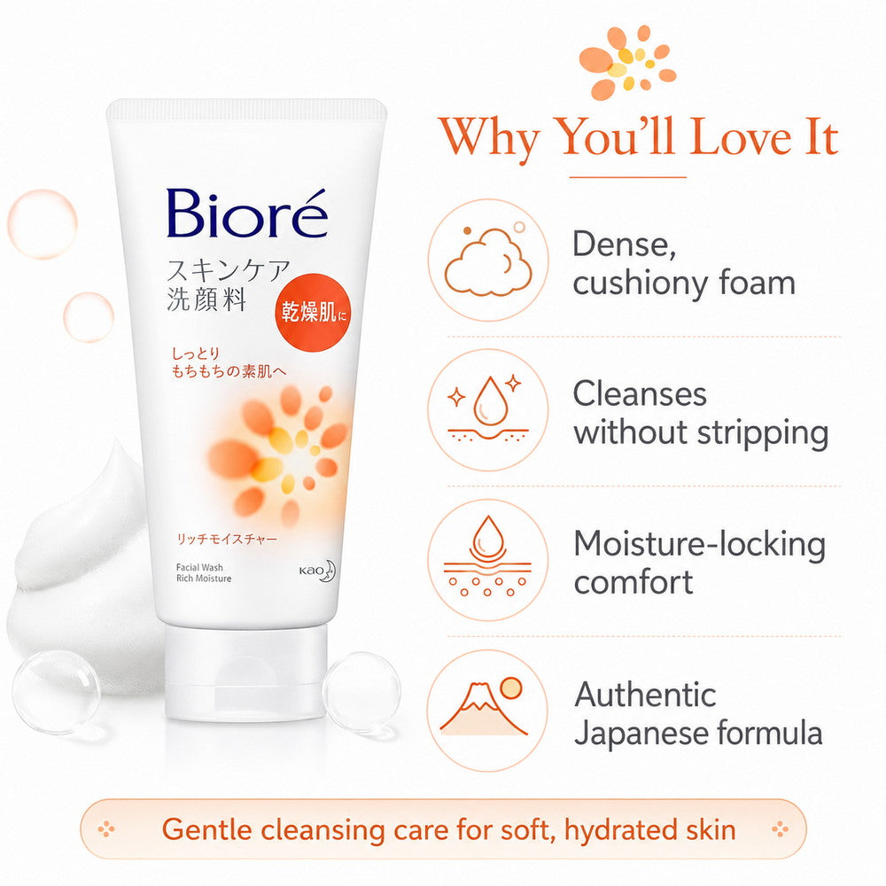 Biore Foaming Facial Wash Rich Moisture 130g