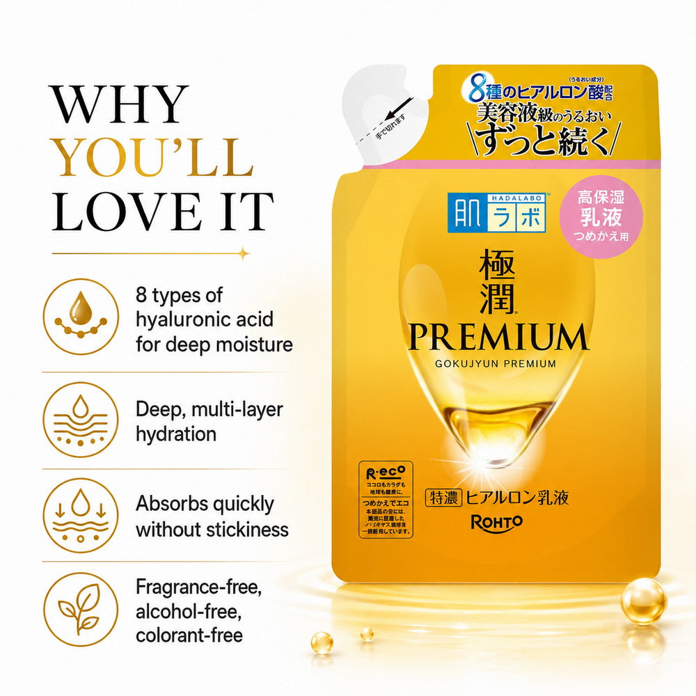 Hada Labo Gokujyun Premium Super Hyaluronic Milky Lotion Refill 140ml