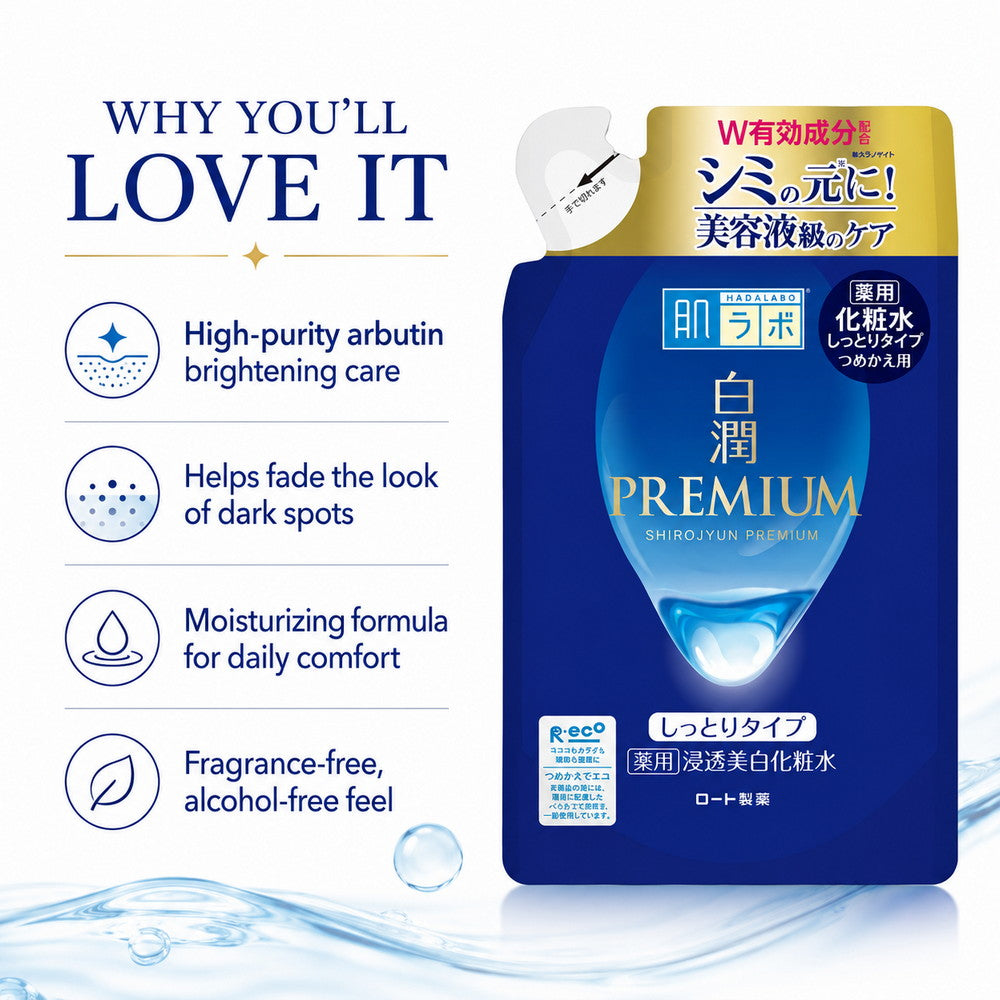 Hada Labo Shirojyun Premium Medicated Penetrating Whitening Lotion (Moisturizing Type) Refill 170ml