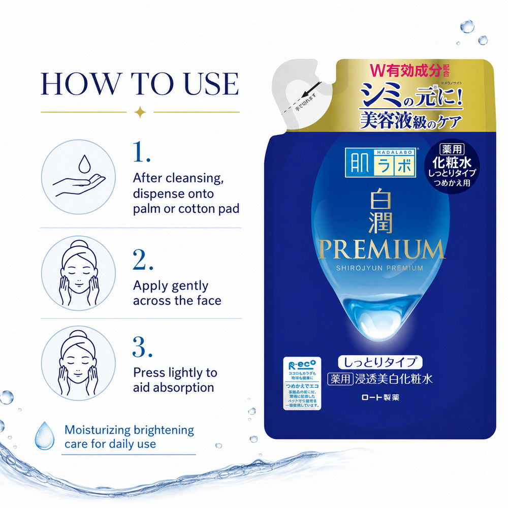 Hada Labo Shirojyun Premium Medicated Penetrating Whitening Lotion (Moisturizing Type) Refill 170ml