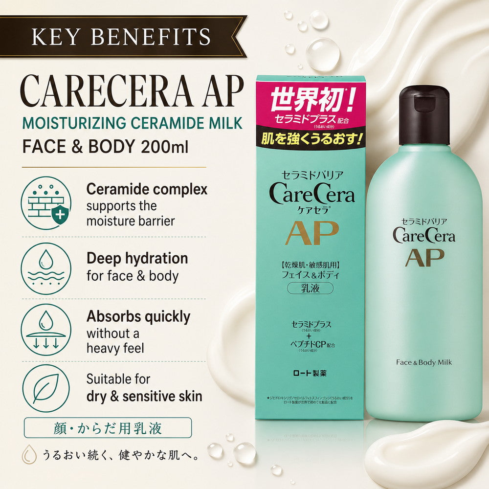 CareCera AP Moisturizing Ceramide Milk For Face & Body 200ml