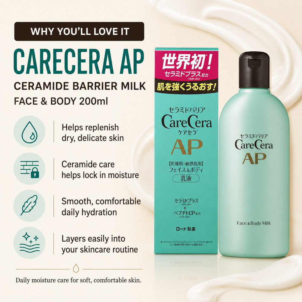 CareCera AP Moisturizing Ceramide Milk For Face & Body 200ml