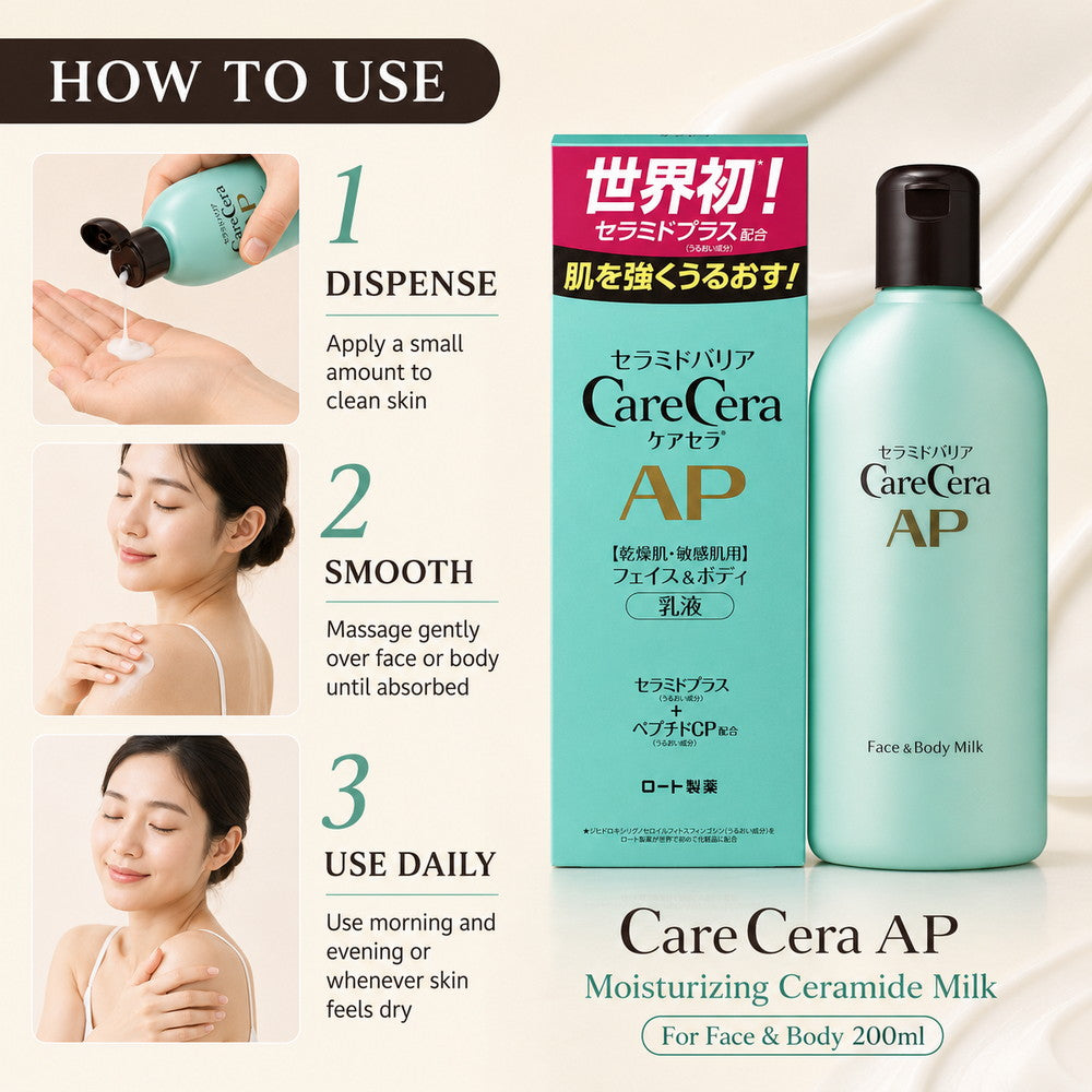 CareCera AP Moisturizing Ceramide Milk For Face & Body 200ml