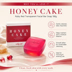 Honey Cake Ruby Red Transparent Facial Bar Soap 100g