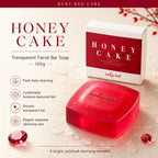 Honey Cake Ruby Red Transparent Facial Bar Soap 100g