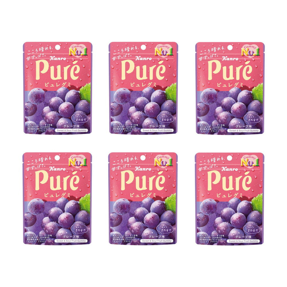 Pure Gummy Juicy Sour Gummy Candies Grape Flavor (Pack of 6)
